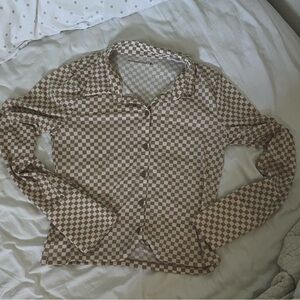 Collared checker print Abercrombie & Fitch size medium